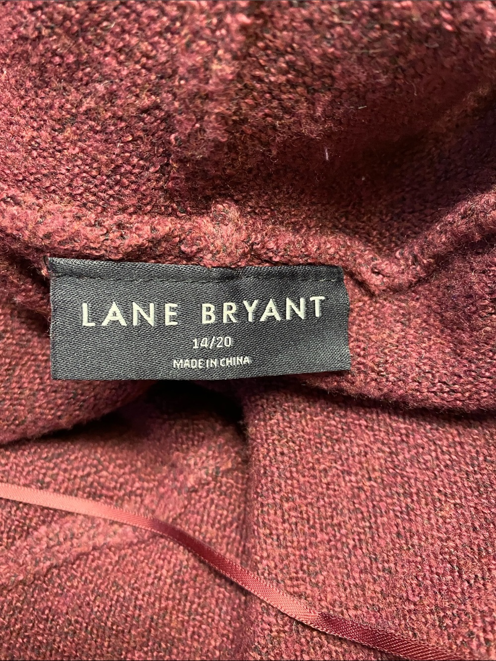 Lane Bryant Hooded Open-Front Poncho Jacket - Maroon - Picture 2 of 10